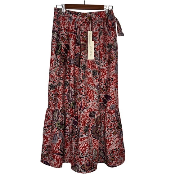 Rachel Zoe Tie Waist Paisley Floral Maxi Skirt Pink Size‎ Small NWT - Picture 1 of 3